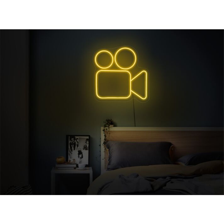 Capture the perfect ambiance in your bar, studio, or home cinema with the Video Camera LED Neon Sign.