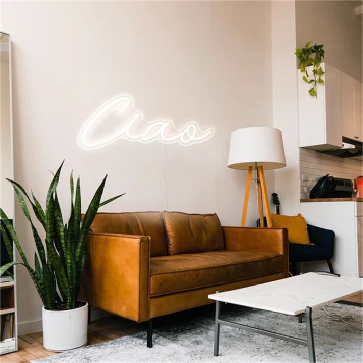 Brighten Up Your Space: Perfect for Home, Office, and Cafe Ambiance with the Wall Decor Home Ciao LED Neon Sign.
