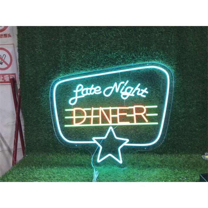 Transform Your Space into a Retro Haven - Perfect for Bars, Cafes and Home Kitchens with Custom Logo Late Night Diner LED Neon Sign.