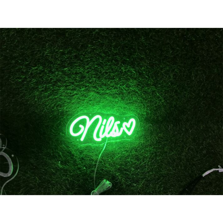 Brighten Your Special Moments - Custom Nils Wit Heart LED Neon Sign Perfect for Weddings, Engagements, and Romantic Home Decor.