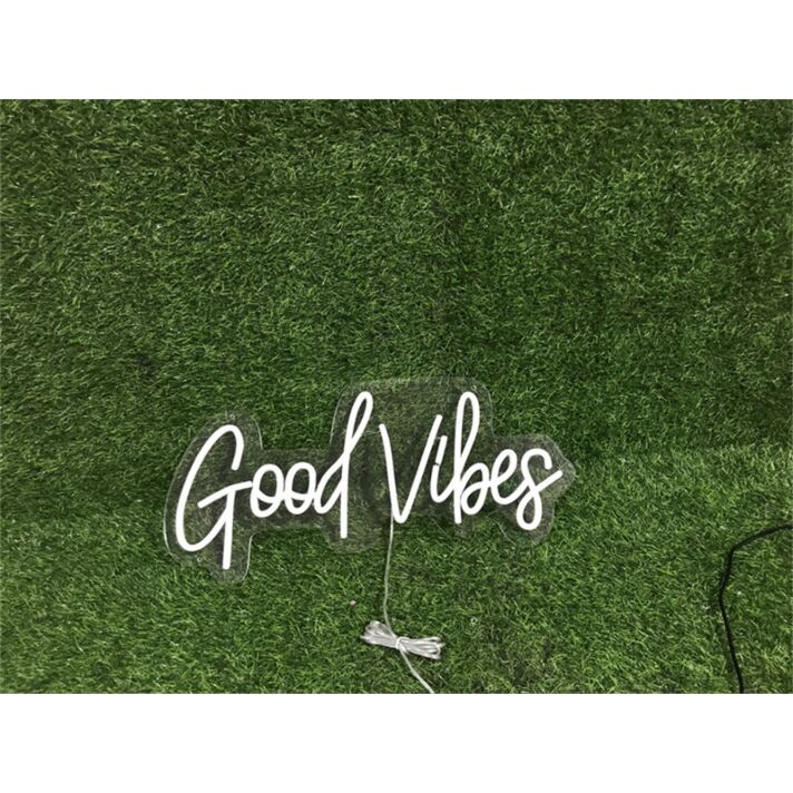 Brighten Your Space: Good Vibes For Home Decor LED Neon Sign, Perfect for Office Ambiance, Chic Bars, and Memorable Weddings