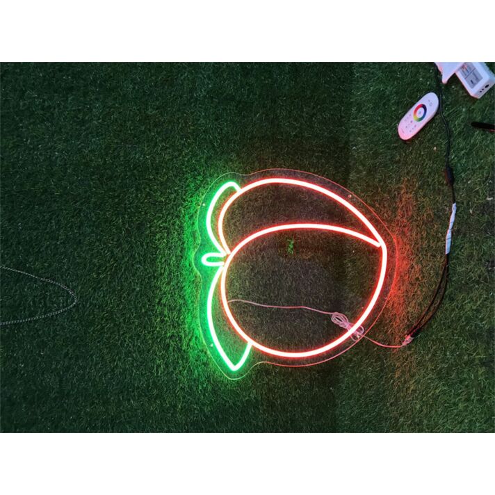 Brighten Your Space: Home Decor Peach LED Neon Sign for Office, Bar, and Special Celebrations
