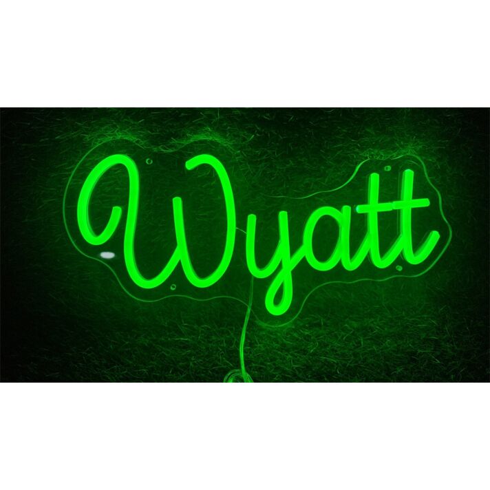 Bring a Personal Touch to Weddings, Bars, and Home Decor with the Personalize Wyatt LED Neon Sign.