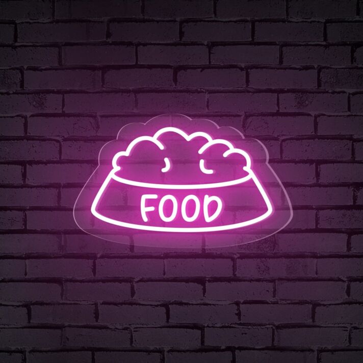 Brighten Up Your Pet's Dining Area or Your Next Pet-Themed Party with the Food Word Bowl Neon Sign for Pets.