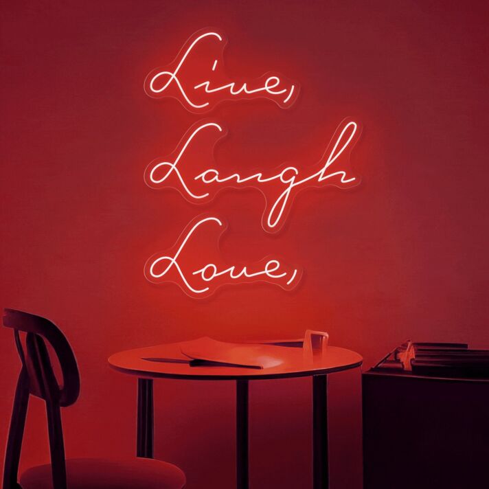 Brighten Your Space: Multicolor Live Laugh Love Quote Magic Led Neon Sign - Perfect for Home Decor, Office Ambiance, and Celebratory Events.