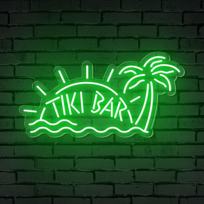 Brighten Your Beach Themed Tiki Bar, Summer Parties, and Wedding Receptions with the Tiki Bar Words Beach Theme Neon Sign.