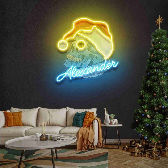 Brighten Up Your Teen's Space: The Perfect Christmas Decor, Party Highlight, and Room Accessory with the Neon Name Sign Teenage for Boys.