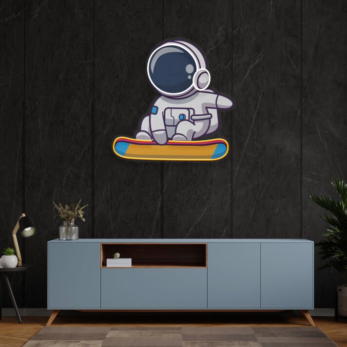 Brighten up your bar, office, or gaming room with the unique Skateboard Astronaut Custom Space Man Custom Led Uv Neon Signs.