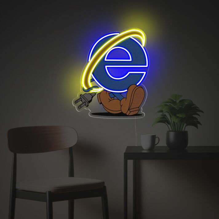 Brighten your space with vibrant vibes - IE Explorer Man LED Neon Acrylic Artwork for bars, gaming rooms, and modern office decor.