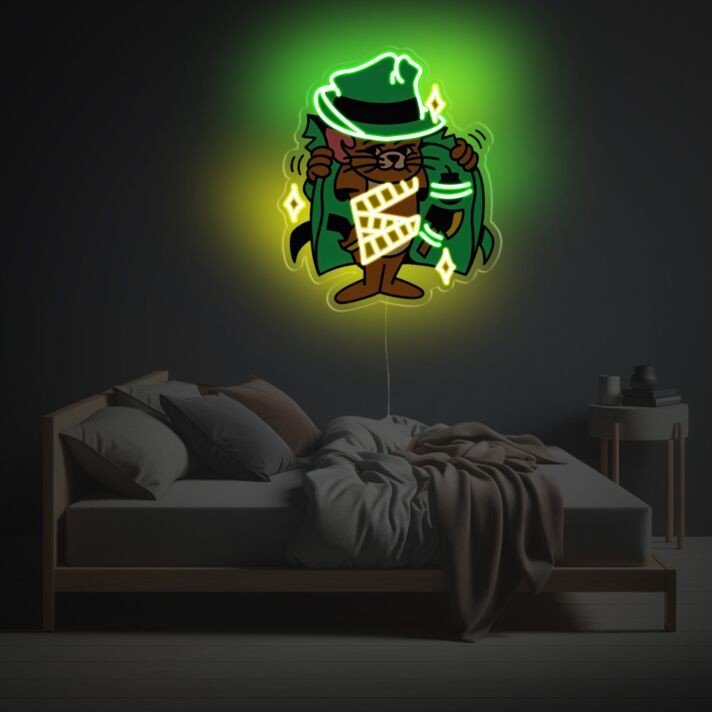 Give Your Space a Unique Twist with Jerry In Full Gear LED Neon Acrylic Artwork - Perfect for Offices, Bars, and Home Décor.