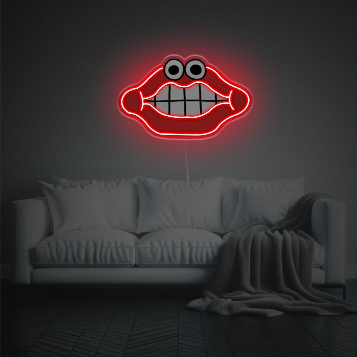 Brighten Your Bar, Office, or Art Space with Mouth With Eyes LED Neon Acrylic Artwork