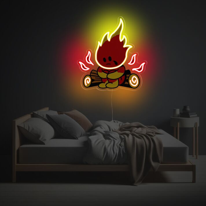 Transform Your Space: Make Nights Unforgettable with Pitiful Fire Boy LED Neon Acrylic Artwork for Bars, Weddings, and Home Decor.