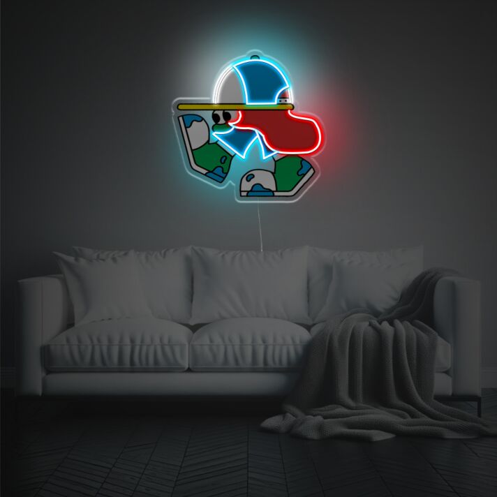 Elevate Your Space: The Earth Boy LED Neon Acrylic Artwork for Home Decor, Office Ambiance, and Bar Atmosphere Enhancement.