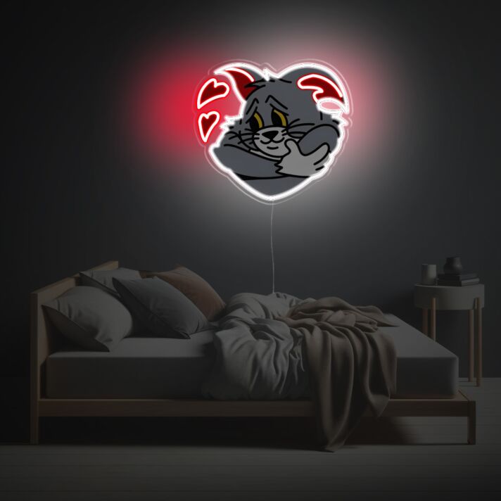 Enhance Your Space: From Home Decor to Weddings, Tom With Red Heart LED Neon Acrylic Artwork Lights Up Every Occasion.