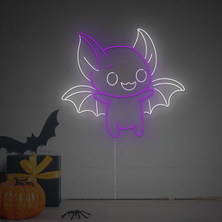 Brighten Up Your Halloween Festivities at Home, Office, or Party with the Halloween Cuty Flying Bat LED Neon Sign