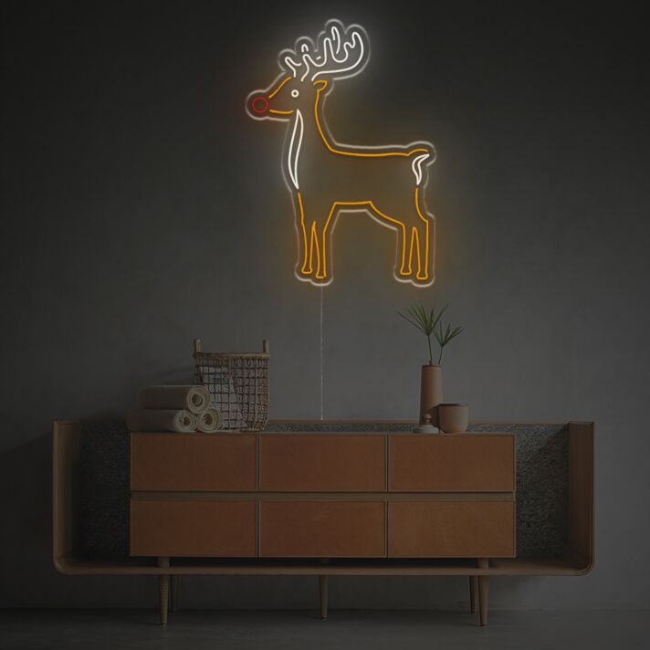Brighten Up Your Holidays: Cute Christmas Elk Custom LED Neon Sign for Festive Home Decor, Joyful Office Celebrations, and Winter Parties!