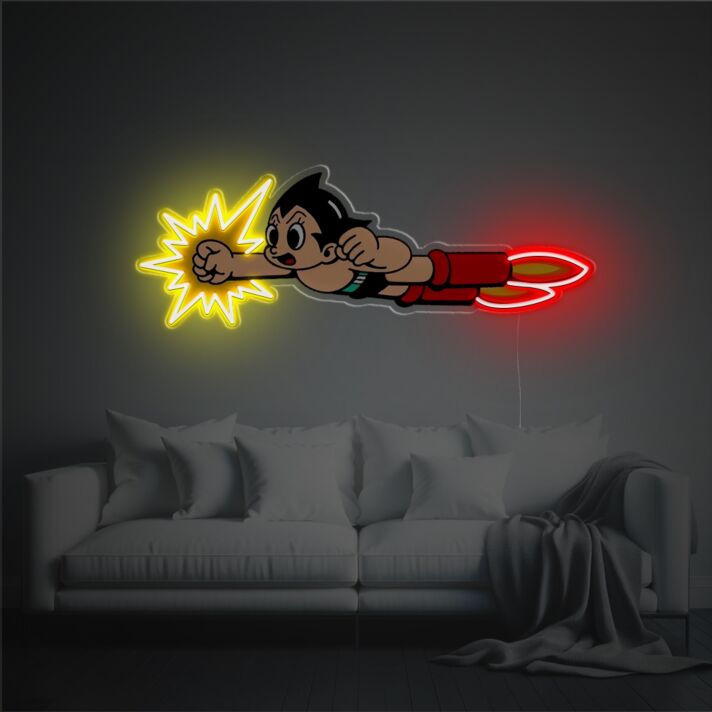 Add a Cosmic Touch to Your Space: Flying Astro LED Neon Acrylic Artwork, Perfect for Bedrooms, Gaming Rooms, and Sci-Fi Themed Parties.