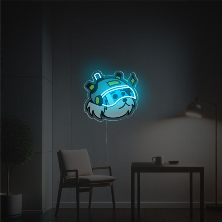 Brighten Up Your Space: Perfect for Home Decor, Kids' Rooms, and Pet Lovers - Little Cute Puppy With Helmet LED Neon Acrylic Artwork.