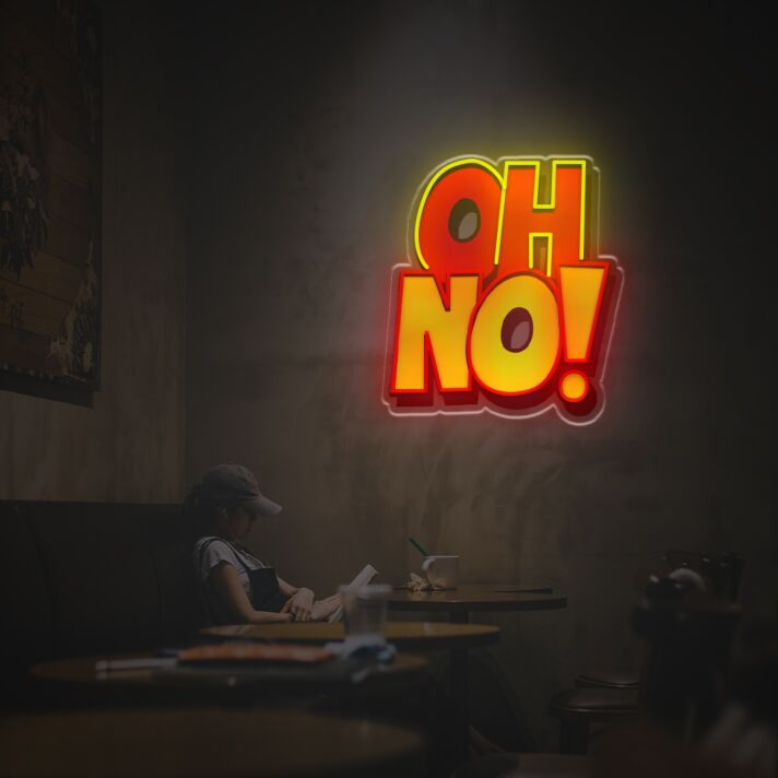 Brighten Up Your Space: Oh NO LED Neon Acrylic Artwork Perfect for Office, Bars, and Weddings.