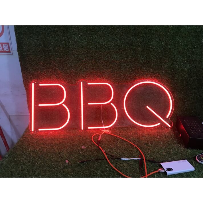 Brighten Up Your Grill Nights: BBQ Red LED Neon Sign for Home, Outdoor Patio, and Restaurant Decor.