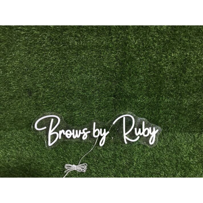 Light Up Your Beauty Salon or Makeup Studio with Brows By Ruby White LED Neon Sign