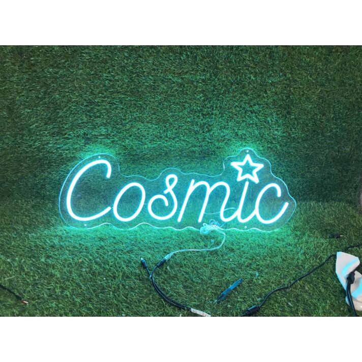 Brighten Up Your Bar, Office, and Wedding with the Celestial Glow of Cosmic Blue LED Neon Sign.