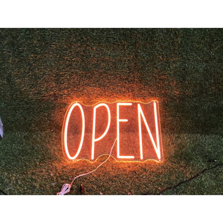Brighten Your Space: Orange OPEN Custom LED Neon Sign Perfect for Bars, Stores, and Trendy Home Decor