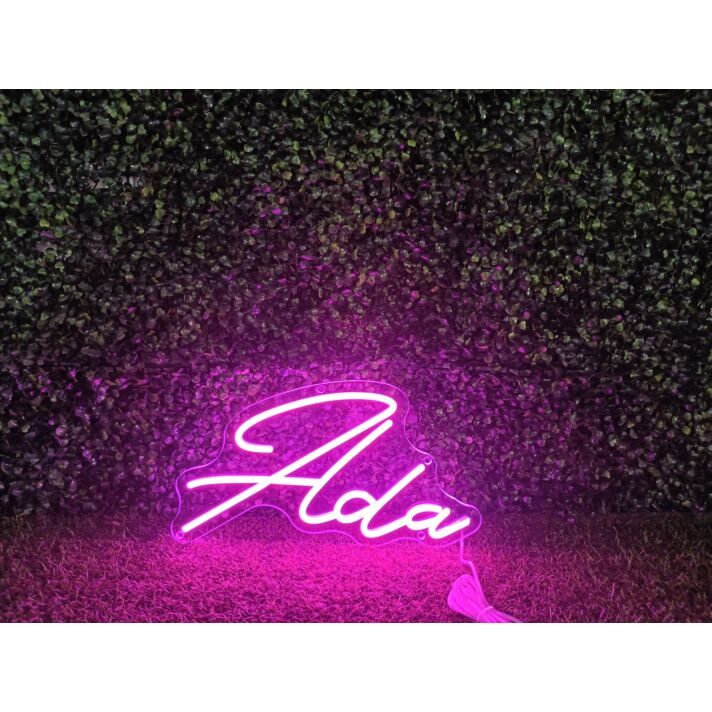Brighten Your Space: Ada Pink LED Neon Sign for Home, Office, Bars, and Celebratory Events