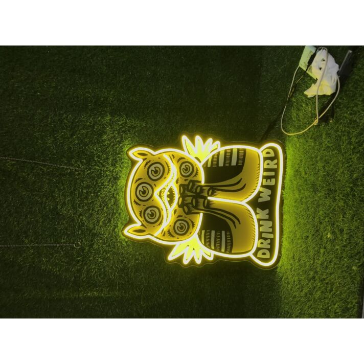 Elevate Your Bar, Office, or Party Ambiance with the Drink Weird UV Print LED Neon Sign.
