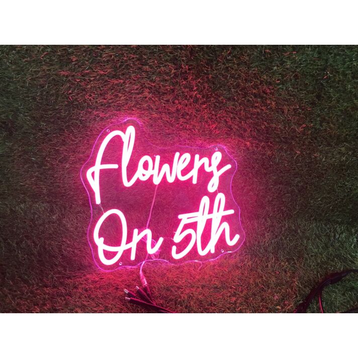 Brighten Your Wedding and Bar Ambiance with Flowers On 5th LED Neon Sign.