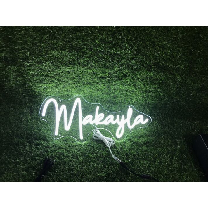 Brighten Your Spaces: Home, Office, or Store Ambience with Makayla White LED Neon Sign.