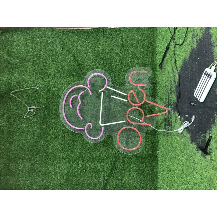 Brighten Your Storefront or Themed Party: Open With Ice Cream LED Neon Sign Perfect for Food Establishments and Celebrations