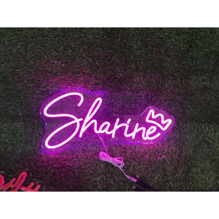 Brighten Up Your Space: Sharine Purple LED Neon Sign for Home Decor, Office Ambiance, and Vibrant Party Settings