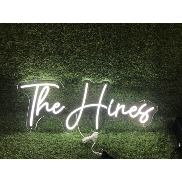 Brighten Up Your Space: The Hines White LED Neon Sign for Home, Office, Bars, and Weddings.