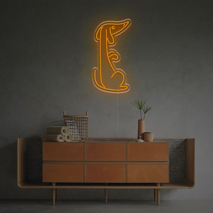 Brighten Your Space with the Standing Dachshund LED Neon Sign – Perfect for Home Decor, Offices, and Quirky Cafes.
