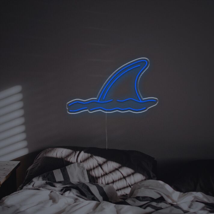Brighten Up Your Bar, Office, or Beach House with the Shark Fin LED Neon Sign.