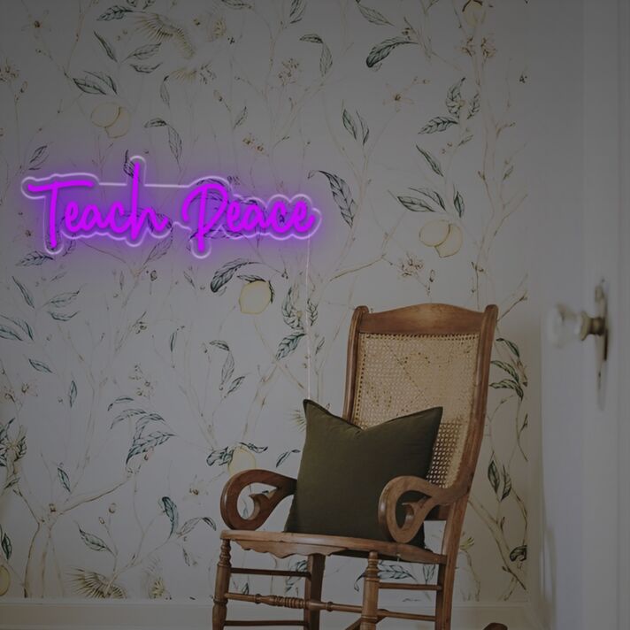Brighten Up Your Space: Teach Peace LED Neon Sign for Home Décor, Office Inspiration, and Social Events