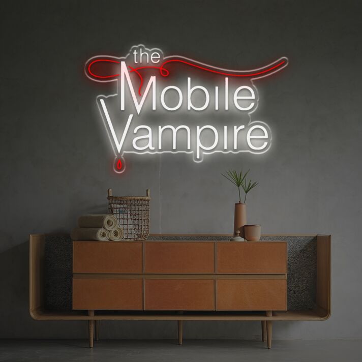 Brighten Up Your Bar, Home, and Halloween Bash with The Mobile Vampire LED Neon Sign.