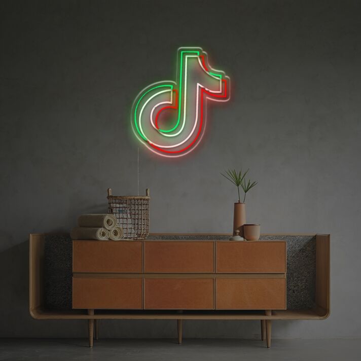 Brighten Up Your Social Space: TikTok Logo LED Neon Sign for Bars, Stores, and Trendy Home Offices