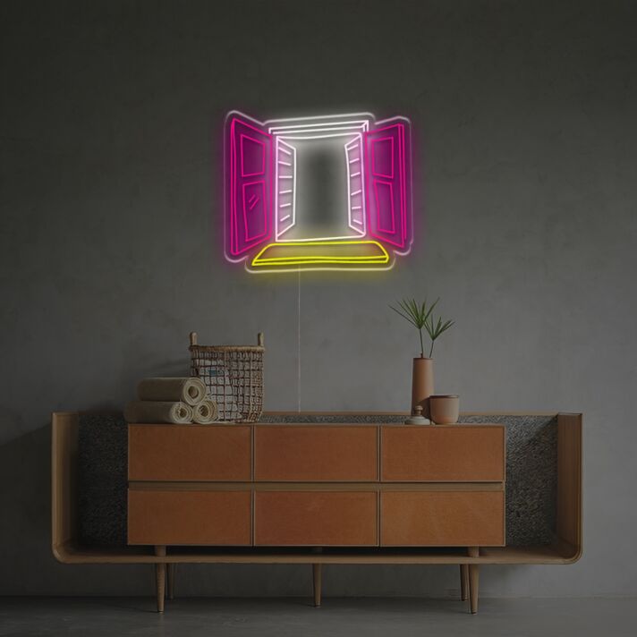 Bring a Vibrant Glow to Your Room, Office, or Bar with the Window View LED Neon Sign.