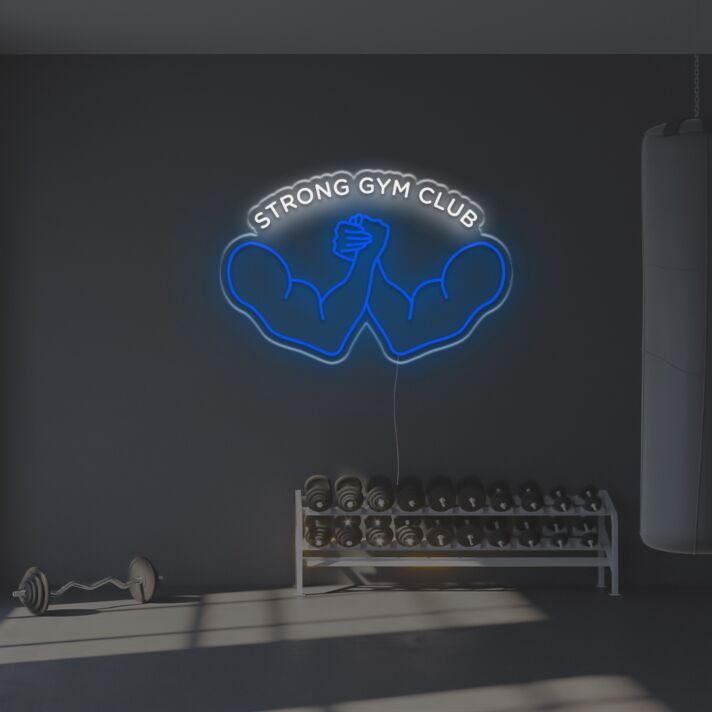 Brighten Up Your Gym Space or Fitness-Themed Parties with the Strong Gym Club LED Neon Sign.
