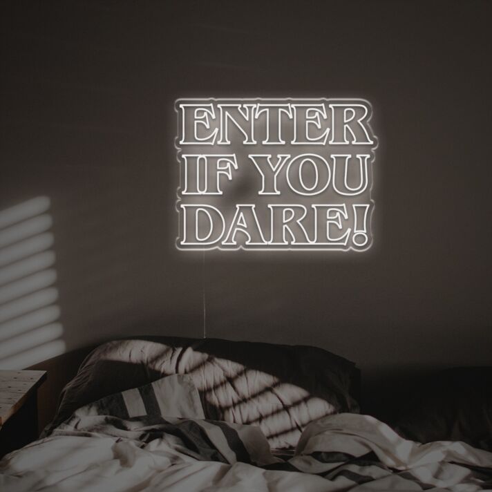 Turn Your Space into a Hauntingly Inviting Spot for Halloween, Themed Events, or Edgy Home Decor with the Enter If You Dare LED Neon Sign.