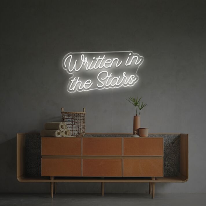 Elevate your bar, wedding, or home ambiance with the Written In The Stars LED Neon Sign.