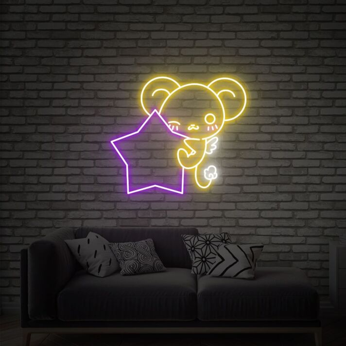Brighten Up Your Space: Anime Sakura Magical Kero Neon Sign Star Neon Sign for Home Decor, Office Ambiance, and Storefront Charm.