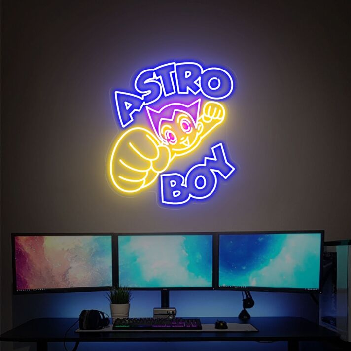 Brighten Up Your Space - Astroboy Neon Sign Ideal for Home Decor, Office Ambiance, and Storefront Displays