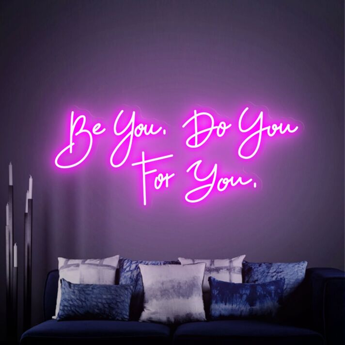 Brighten Your Space: Bedroom Wall Art Decor - Be You Do You For You Neon Sign for Home, Office, and Celebrations