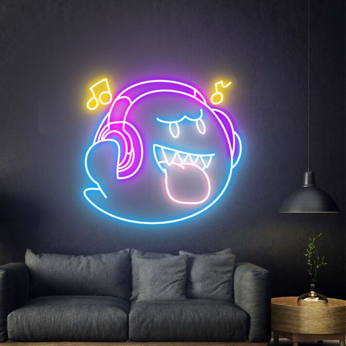 Add a Spooky Glow to Your Home, Office, or Halloween Party with Boo Neon Sign Super Boo Cute Ghost Neon Sign.