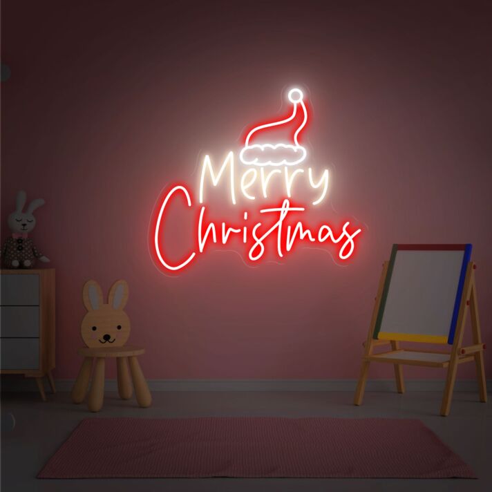 Brighten Your Festive Celebrations: Merry Christmas Neon Sign Led Sign for Enchanting Home, Office, and Store Display this Christmas Eve.
