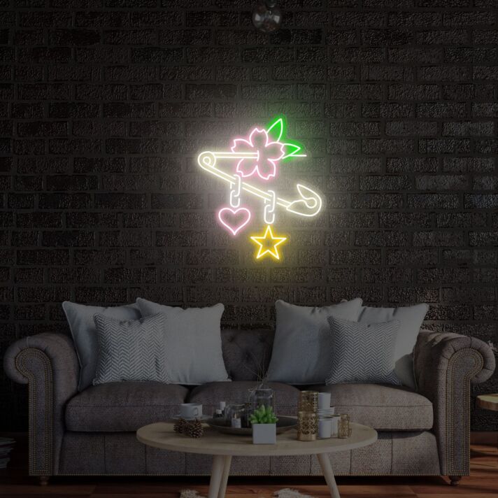 Brighten Up Your Child's Bedroom or Birthday Bash with the Spongebob Flower In Fob Neon Sign - A Perfect Handmade Gift and Room Decor Piece!