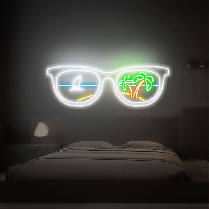Brighten Up Your Space: Summer Glasses Neon Sign For Vibrant Game Room, Home, Bar, and Party Ambiance